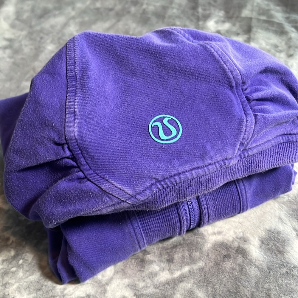 Lululemon Distressed Full Zip Hoodie, Thumb Holes, approximate size 8 - Picture 16 of 16